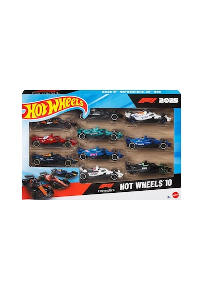 Hot Wheels Formula 1 F1 2025 10'lu Araç Seti Tüm Takımlar 1:64 Ölçek Çok Renkli