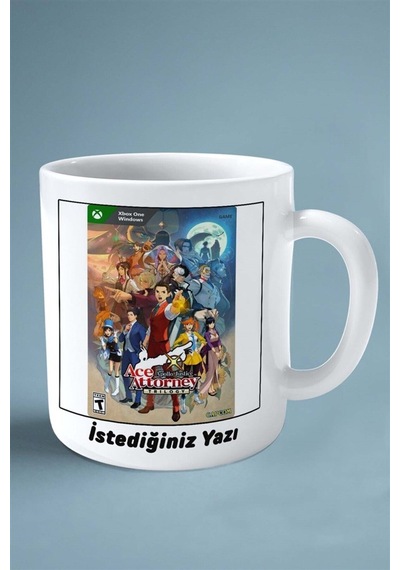 Phoenix Wright Oyun Baskılı Kupa Bardak Çift Taraflı Baskı Kişiye Özel Model 2 Çok Renkli