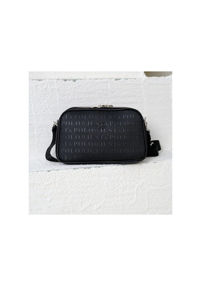 Kadın Siyah 3d Just & Polo Desenli Çanta Vegan Omuz Çantası Ebat: Boy:16 Cm En: 26 Cm 36943524