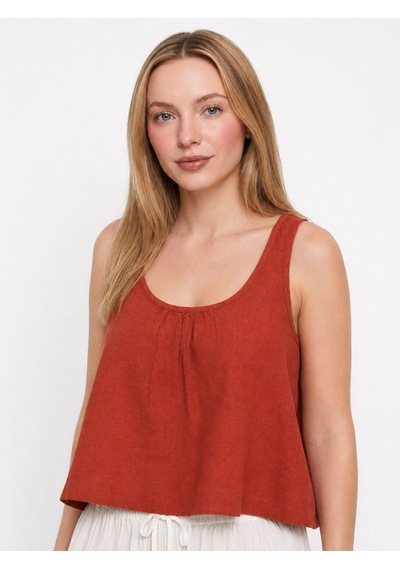 LOFT Crop Kadın Bluz K.kol Kiremit