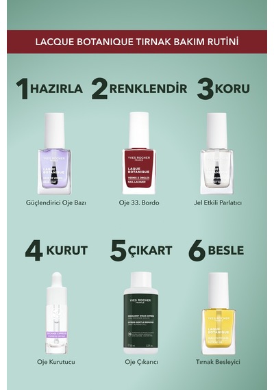 Yves Rocher Laque Botanique Ultra Parlak Renkli Vegan Oje - 33 Bordo Tırnak Dostu & Vegan