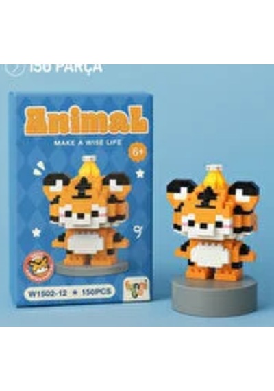 Sevimli Kaplan Mini Yapı Blokları - 3d Puzzle Oyuncak