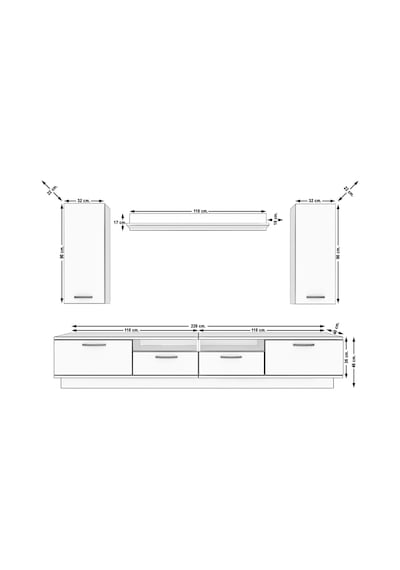 Decoraktiv Trendstyle 5220d Slm Tv Ünitesi Tv Sehpası Ceviz - Siyah