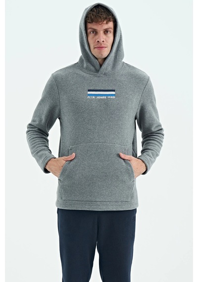 Tommy Life Erkek Kapşonlu Sweat Antrasit Art-88301 Antrasit