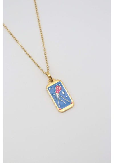Çelik Tarot Kolye 45cm Çok REnkli