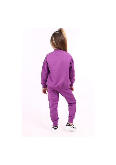 Toontoy Kids Toontoy Kız Çocuk Fermuarlı Kanguru Cepli Eşofman Takım Lila