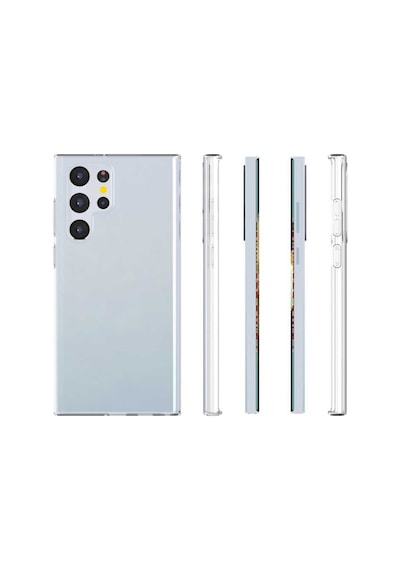 Samsung Uyumlu Galaxy S22 Ultra Kılıf Şeffaf Silikon Hibrit Case Kapak Renksiz