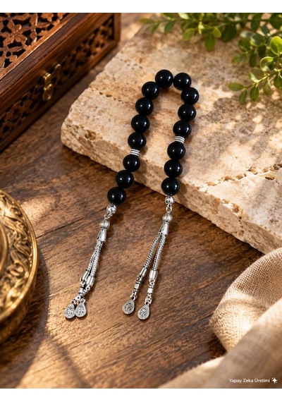 Şungit Taşı Zaza Sallamalık 12 Mm Premium Kalite El Yapımı