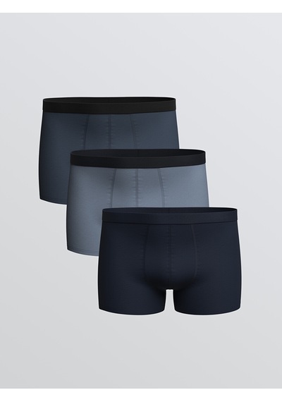 LC Waikiki Lc Waıkıkı İndigo Loose Fit Pamuklu Esnek Erkek Boxer 3'lü