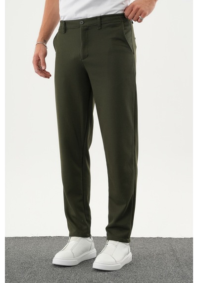 Redline Arden Kışlık Kalın Slim Fit Kemerli Erkek Pantolon Haki