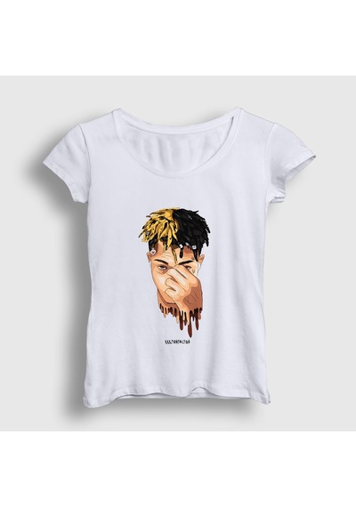Presmono Kadın Cool Xxxtentacion T-shirt Beyaz