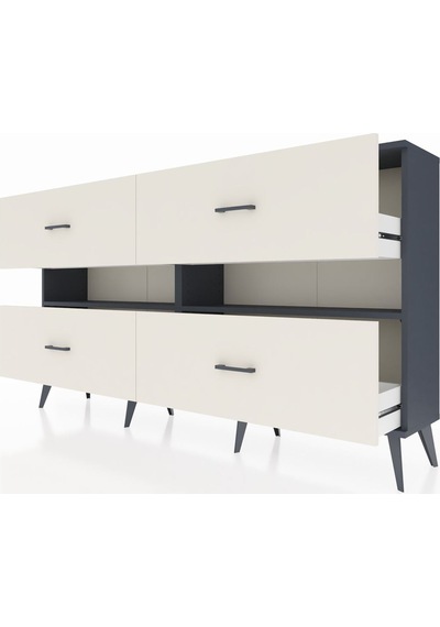 Arges Konsol 2 Raflı 4 Çekmeceli 176x30x99 Antrasit-antrasit/aytaşı Antrasıt/aytası - Antrasıt Arges Konsol 2 Raflı 4 Çekmeceli 176x30x99 Antrasit-antrasit/aytaşı Antrasıt/aytası - Antrasıt