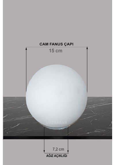 Luzarana Luzarana Avize-sarkıt-lambader 15cm Cam Fanus Beyaz Renk Beyaz