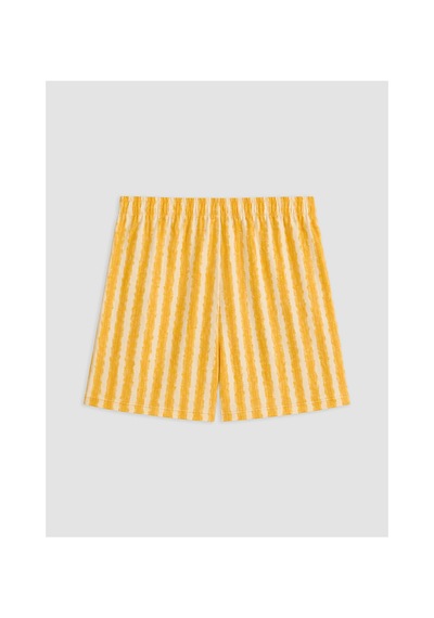 Lcw Dream Sarı U Yaka Baskılı Kadın Şortlu Pijama Takımı