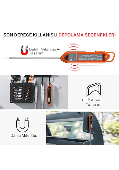 Thermopro Tp15h Dijital Et Ve Gıda Termometresi - Ipx6 Su Geçirmez, 3 Saniyede Hızlı Ölçüm