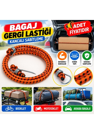 Bisiklet Araba Motosiklet Kancalı Bagaj Gergi Lastiği Sabitleme Adet Fiyatıdır -