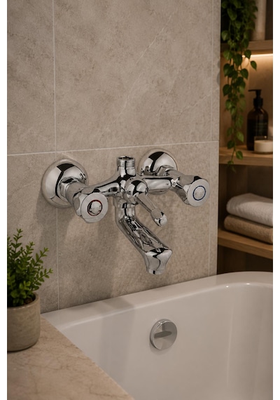 Arsu Orkide Serisi Banyo Bataryası Krom Pirinç Banyo Bataryası