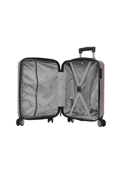 Escape Vlz 072-set Abs 8 Tekerlekli Büyük, Orta, Kabin Boy Valiz, Bavul Seti, Mor
