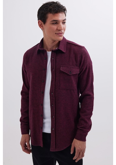 Tudors Erkek Slim Fit Tek Cep Kapaklı Düz Oduncu Spor Bordo Gömlek-41584 Bordo Tudors Erkek Slim Fit Tek Cep Kapaklı Düz Oduncu Spor Bordo Gömlek-41584 Bordo