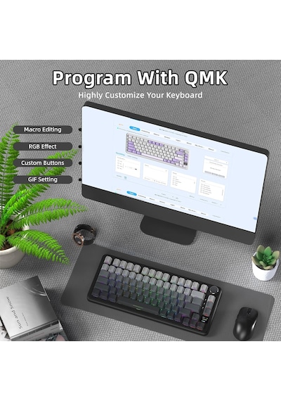 X85pro 75% Kablosuz Mekanik Klavye Tft Ekran, Gasket Yapı, Rgb Işıklandırma, Hot-swap, 4000mah Pil, Bt/2.4g/usb-c Üçlü Bağlantı, Qmk Desteği Moonlit Diğer X85pro 75% Kablosuz Mekanik Klavye Tft Ekran, Gasket Yapı, Rgb Işıklandırma, Hot-swap, 4000mah Pil, Bt/2.4g/usb-c Üçlü Bağlantı, Qmk Desteği Moonlit Diğer