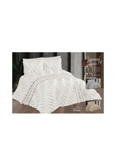 Çift Kişilik Yatak Örtüsü Krem 3 Parça Yatak Örtüsü Bedspread Renkli