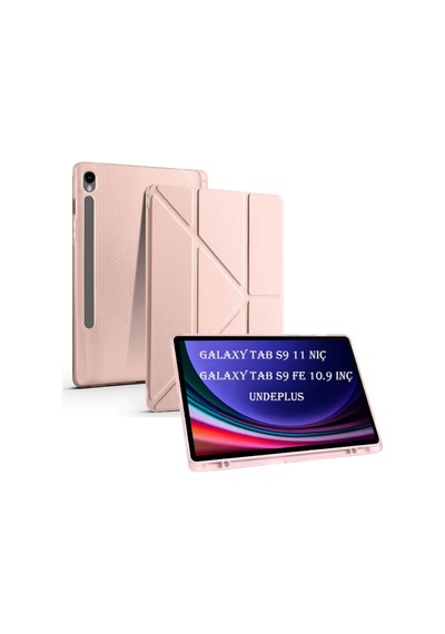 Samsung Galaxy Uyumlu Tab S9 X710 X716 X718 Kılıf Kalem Bölmeli Trifolding Case
