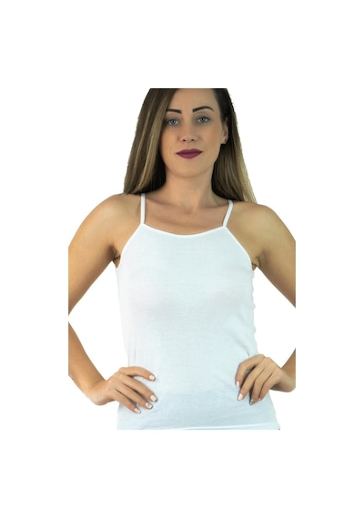 Seher Yıldızı 6 Adet Ribana Ip Askılı Kadın Atlet Beyaz
