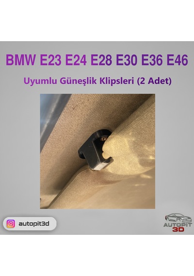 Bmw E23 / Bmw E24 / Bmw E28 / Bmw E30 / Bmw E36 / Bmw E46 Uyumlu Güneşlik Klipsleri 2 Adet Güneşlik Klipsleri