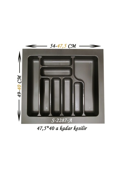Starax S-2287-A Çekmece İçi Plastik Kaşıklık 49 x 54 CM 8 Göz 60 C M Modül Antrasit