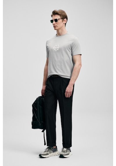 Lufian Thınk Modern Grafik T- Shirt Gri Gri 111020310100150