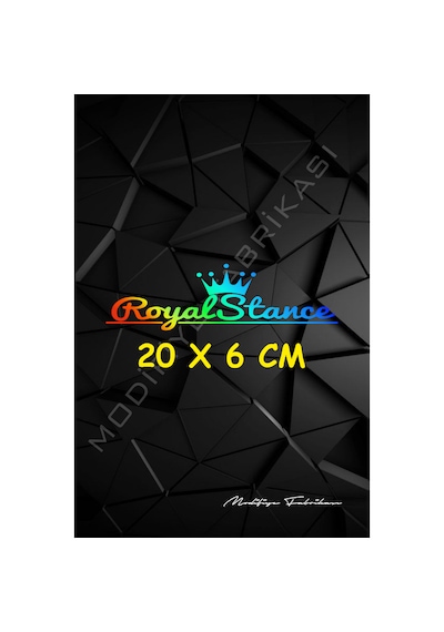 Royal Stance Sticker Folyo - Hologram - 20 X 6 Cm