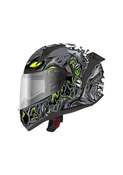 M-801Snake Zombıes White Kask Gri - Siyah - Yeşil