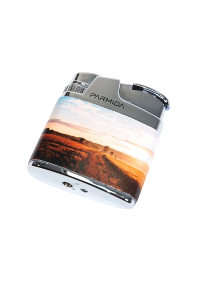 Parmida Tek Torch Pürmüz Çöl Desenli Gümüş Metal Puro Çakmağı - Tr9228