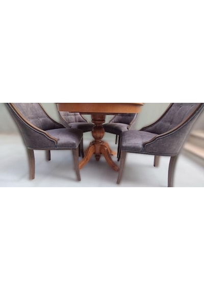 Masa Baba Ihlamur Ayak Model Sandalye Zus Asil Ahşap Mdf Kapitoneli El Yapımı