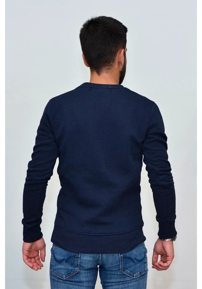 Superfly 20179 Sıfır Yaka Erkek Sweat Lacivert 2017905 Siyah