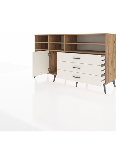 Kronos Konsol 8 Raflı 3 Çekmeceli Tek Kapaklı 176x59x99 Çam-ayta Çam-aytaşı