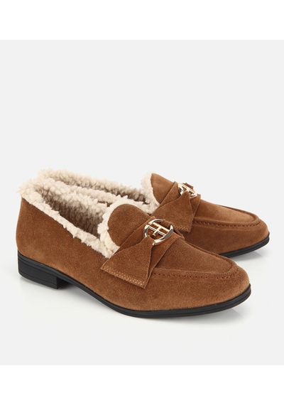 Hotiç Kadın Süet Deri Taba İçi Kürklü Klasik Loafer 01ayh318300a410 01ayh318300a410 Taba