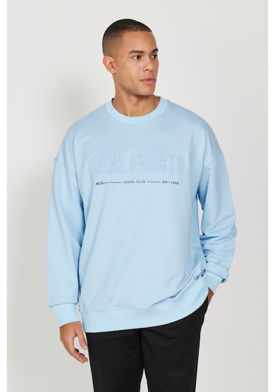 AC&Co / Altınyıldız Classics Erkek Mavı Oversize Bol Kesim Bisiklet Yaka Pamuklu Sweatshirt Mavi AC&Co / Altınyıldız Classics Erkek Mavı Oversize Bol Kesim Bisiklet Yaka Pamuklu Sweatshirt Mavi