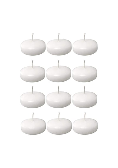 Float Beyaz 12 Adet Yüzen Mum 4 Saat Yanan Tea Light Mum Kokusuz Terapi Mumu