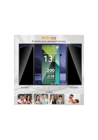 Xiaomi Redmi Note 13 Pro 5g Hayalet Ekran Koruyucu Cam 5d Hard Privacy Tempered Glass Full