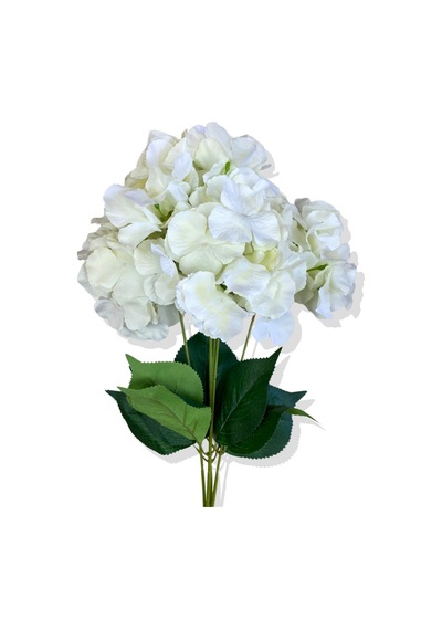 Cihan Çiçekçilik Yapay Beyaz Ortanca Demeti 35 Cm 5 Dal Beyaz- Yeşil