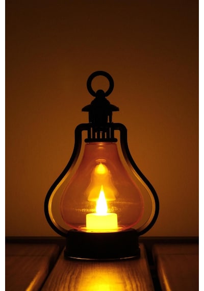 Led Mum Vintage Retro Gaz Lambası Tipi Pilli Dumansız Alevli Dekoratif Yapay Mum Işıldak El Lambası