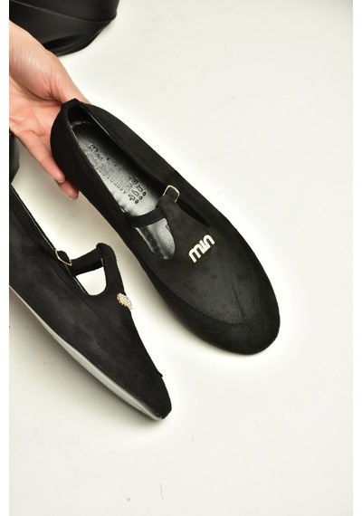 Fox Shoes Z820770502 Siyah Süet T-bantlı Mary Jane Babet