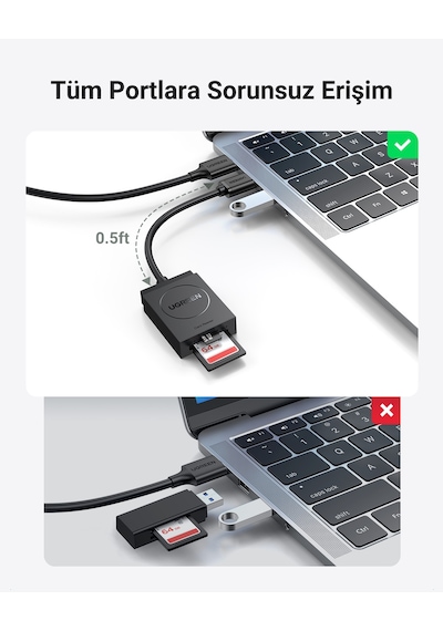 Ugreen 2-in-1 Usb 3.0 Sd/tf Kart Okuyucu, 20250