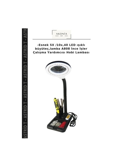 -esnek 5x /10x,40 Led Işıklı Büyüteç,lamba A808 İnce İşler Çalışma Yardımcısı Hobi Lambası