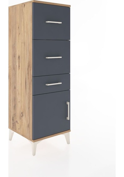 Hyperion Dolap 3 Çekmeceli Tek Kapaklı 44x44x134 Çam-antrasit Çam
