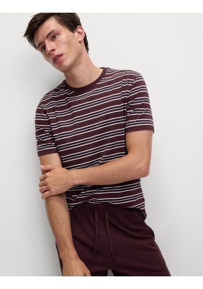 Marks & Spencer Kareli Waffle Dokulu %100 Pamuklu Pijama Takımı T07000091 Bordo