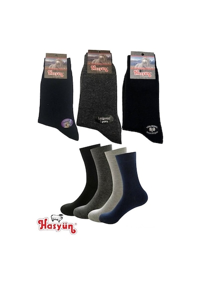 Essaiçgiyim 12’Li Paket Hasyün Erkek Kışlık Kalın Yün Çorap (40-46) Numara - 510869419
