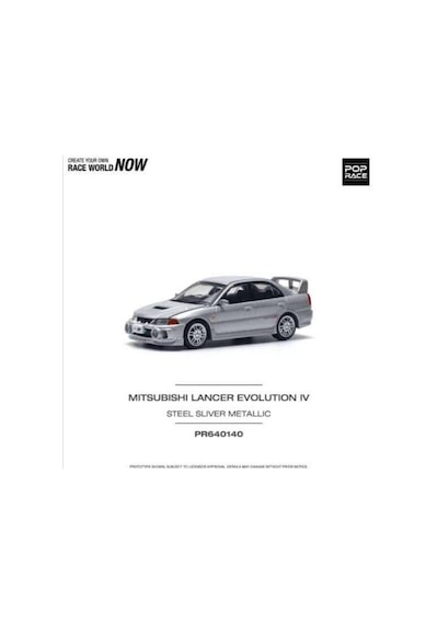 Pop Race Mitsubishi Lancer Evolution Iv Steel Silver Metallic 1:64 Diecast Model Araba Pr64-140 Gri