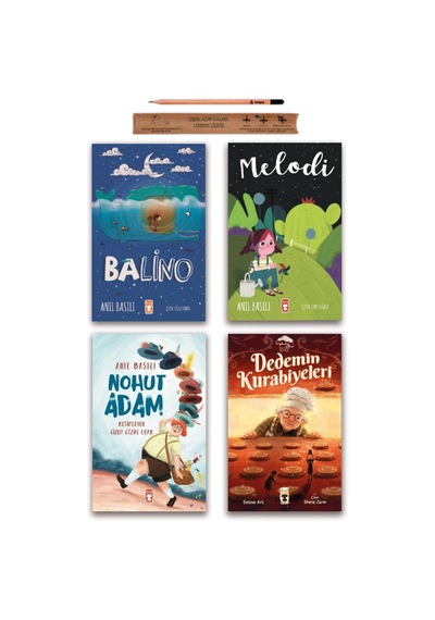 Timaş Çocuk Melodi - Balino - Nohut Adam - Dedemin Kurabiyeleri Set 4 Kitap